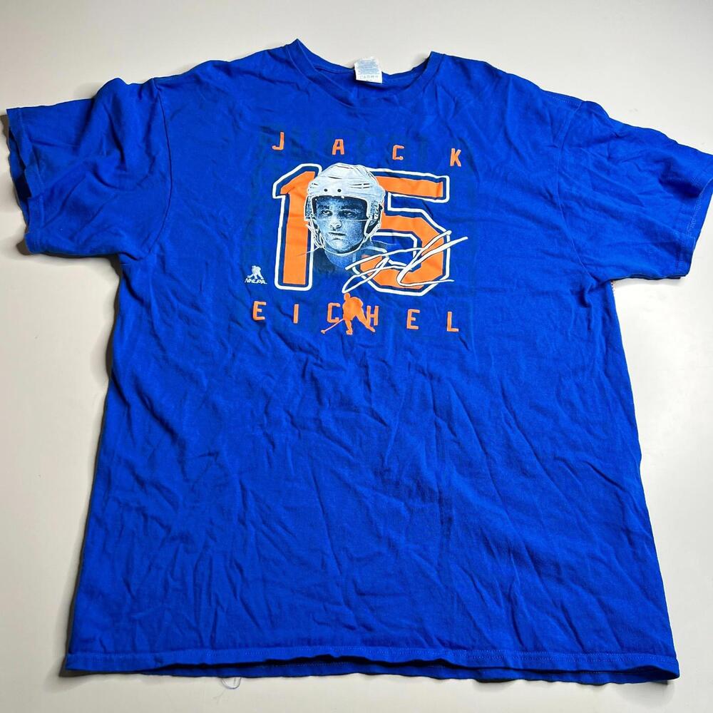 00s Jack Eichel #15 Graphic‎ T-Shirt NHLPA Buffalo Sabres Fan Tee Blue Adult XL